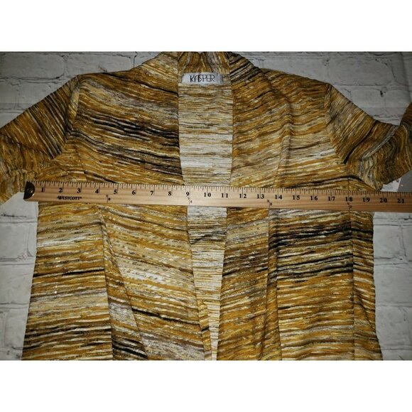 NWT Kasper Women's Size XS Butterscotch Sheer Textured Kimono - Picture 5 of 7